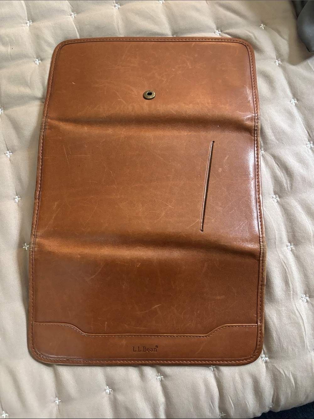 L.L. Bean Tan Leather Travel Wallet - Picture 2 of 3